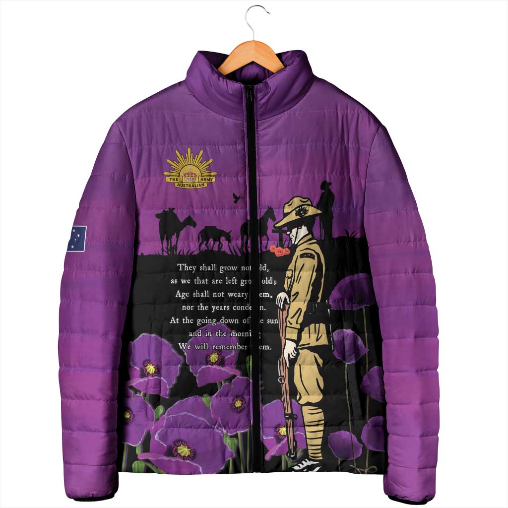ANZAC Soldier and War Animals Padded Jacket We Will Remember Them LT15 - Polynesian Pride