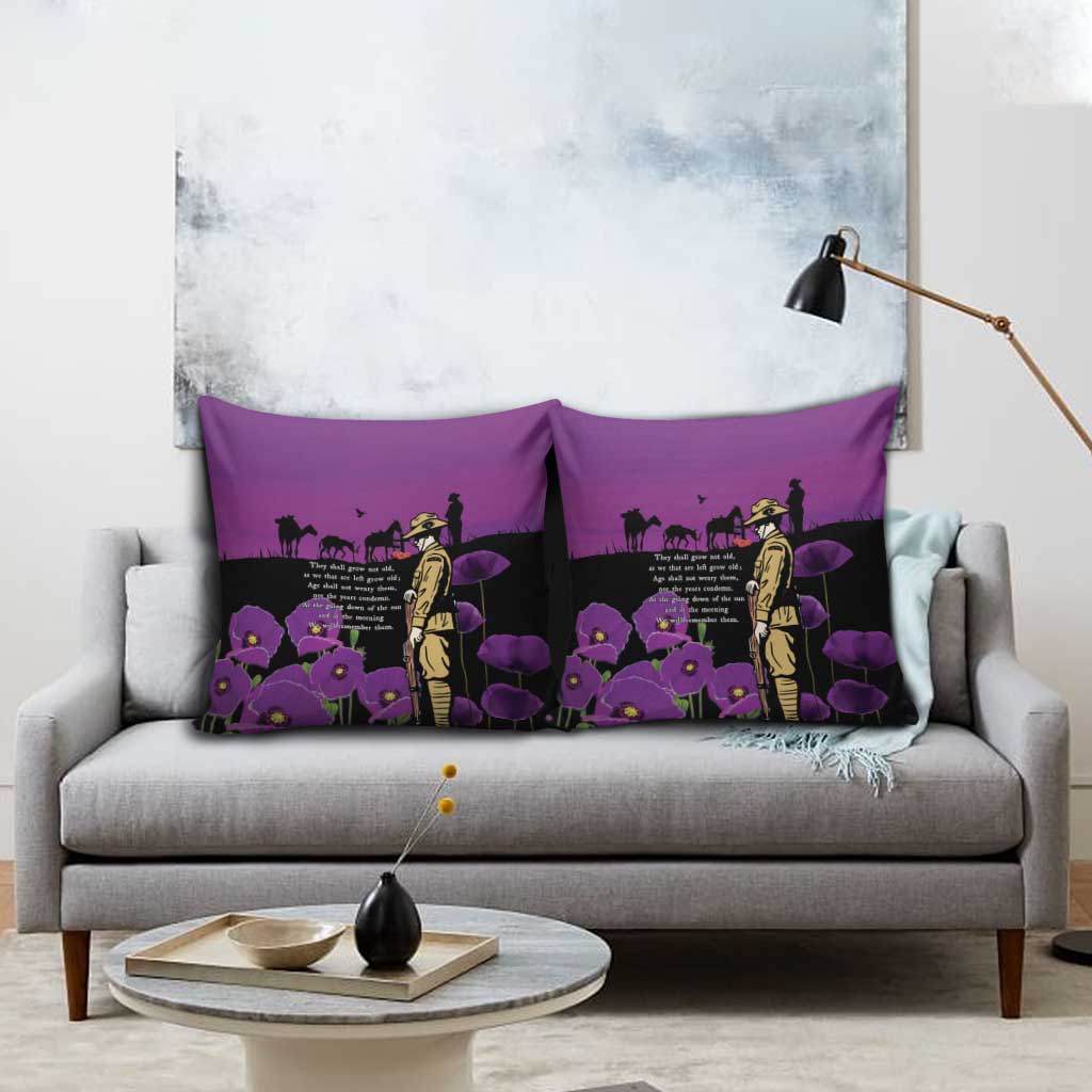 ANZAC Soldier and War Animals Pillow Cover We Will Remember Them LT15 - Polynesian Pride