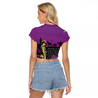 ANZAC Soldier and War Animals Raglan Cropped T Shirt We Will Remember Them