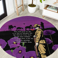 ANZAC Soldier and War Animals Round Carpet We Will Remember Them LT15 Purple - Polynesian Pride