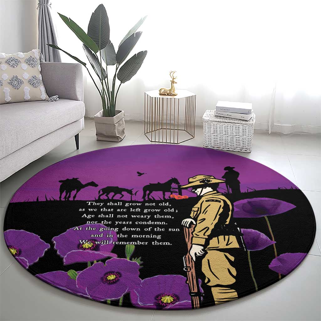 ANZAC Soldier and War Animals Round Carpet We Will Remember Them LT15 - Polynesian Pride