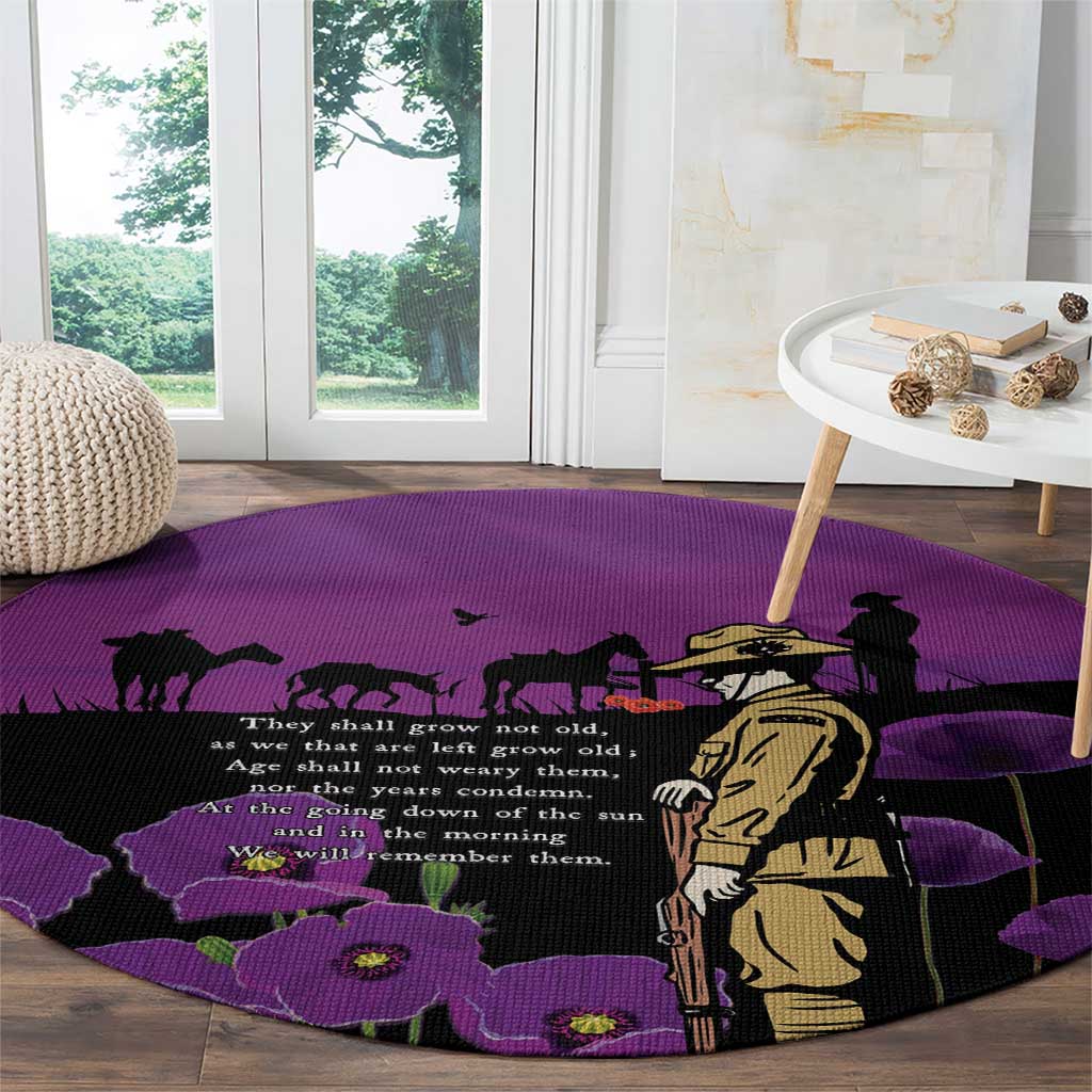 ANZAC Soldier and War Animals Round Carpet We Will Remember Them LT15 - Polynesian Pride