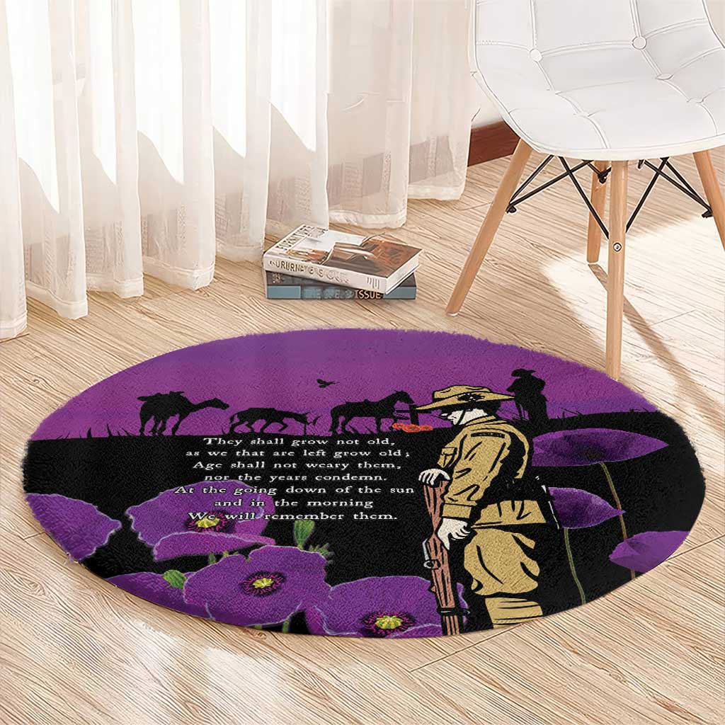 ANZAC Soldier and War Animals Round Carpet We Will Remember Them LT15 - Polynesian Pride