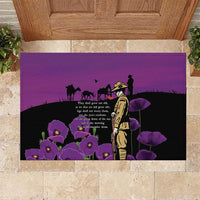 ANZAC Soldier and War Animals Rubber Doormat We Will Remember Them LT15 Purple - Polynesian Pride