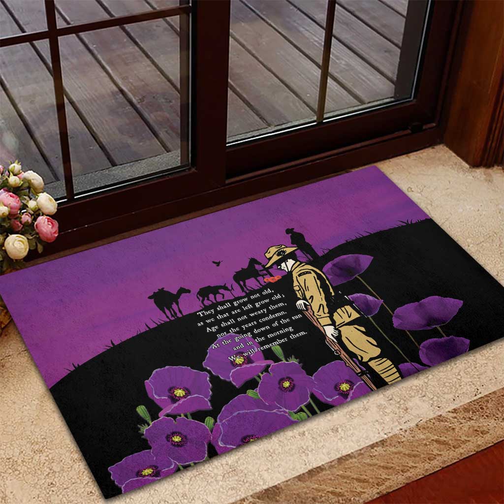 ANZAC Soldier and War Animals Rubber Doormat We Will Remember Them LT15 - Polynesian Pride