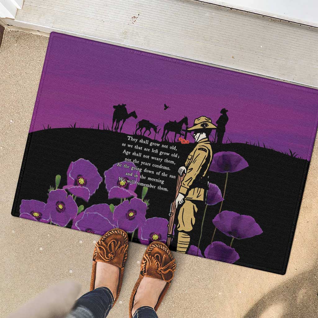 ANZAC Soldier and War Animals Rubber Doormat We Will Remember Them LT15 - Polynesian Pride