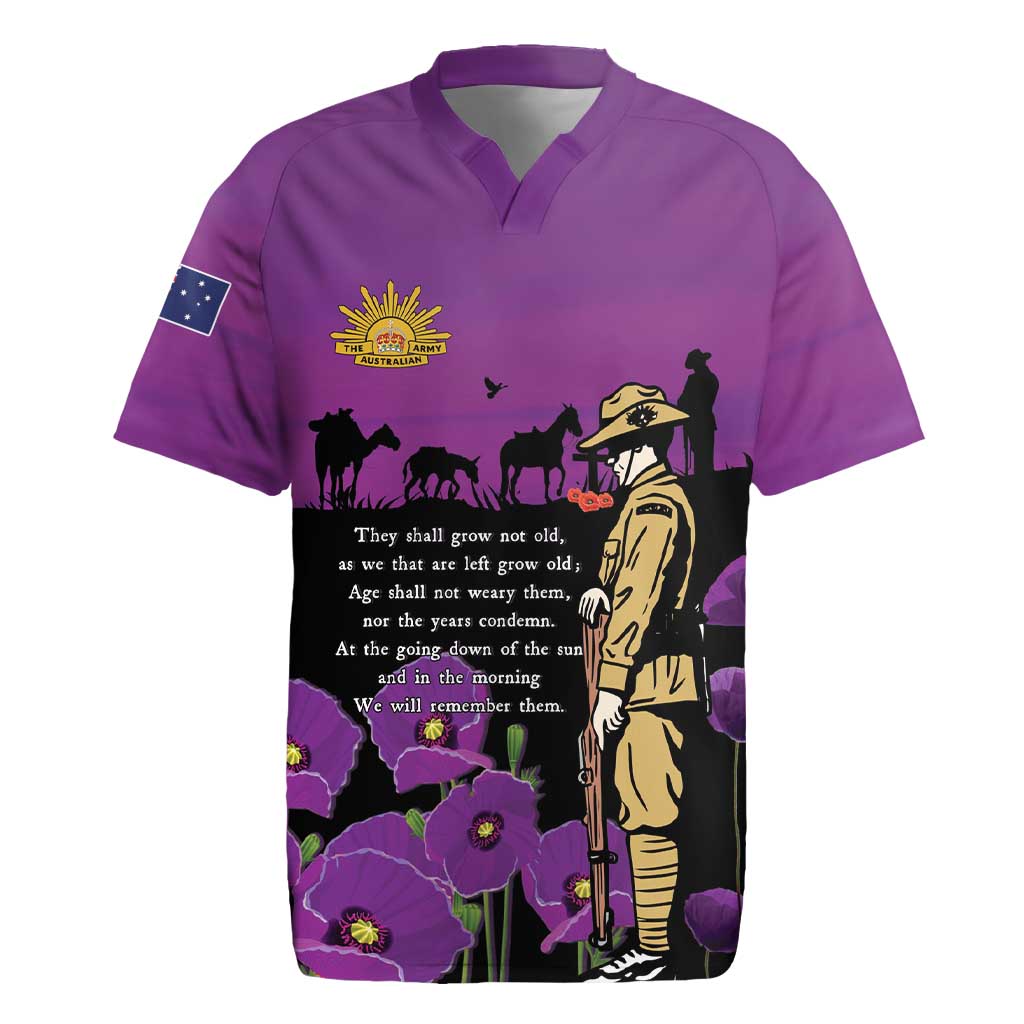 ANZAC Soldier and War Animals Rugby Jersey We Will Remember Them