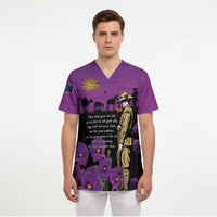 ANZAC Soldier and War Animals Scrub Top We Will Remember Them LT15 - Polynesian Pride