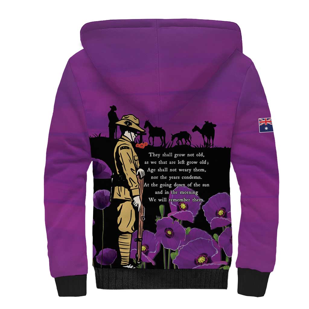 ANZAC Soldier and War Animals Sherpa Hoodie We Will Remember Them LT15 - Polynesian Pride