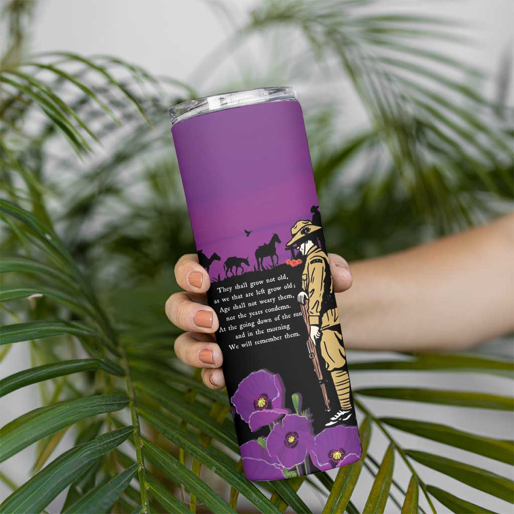ANZAC Soldier and War Animals Skinny Tumbler We Will Remember Them LT15 - Polynesian Pride