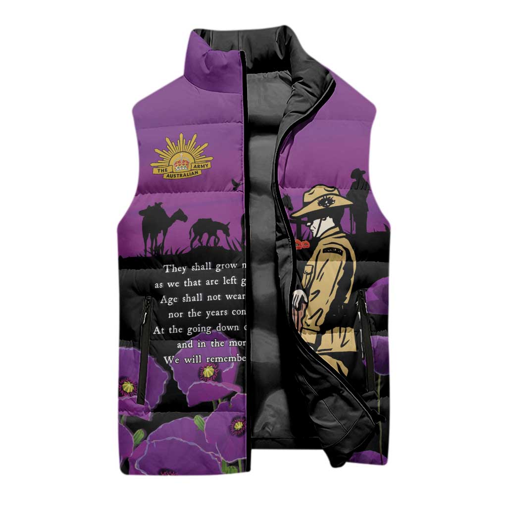 ANZAC Soldier and War Animals Sleeveless Puffer Jacket We Will Remember Them LT15 - Polynesian Pride