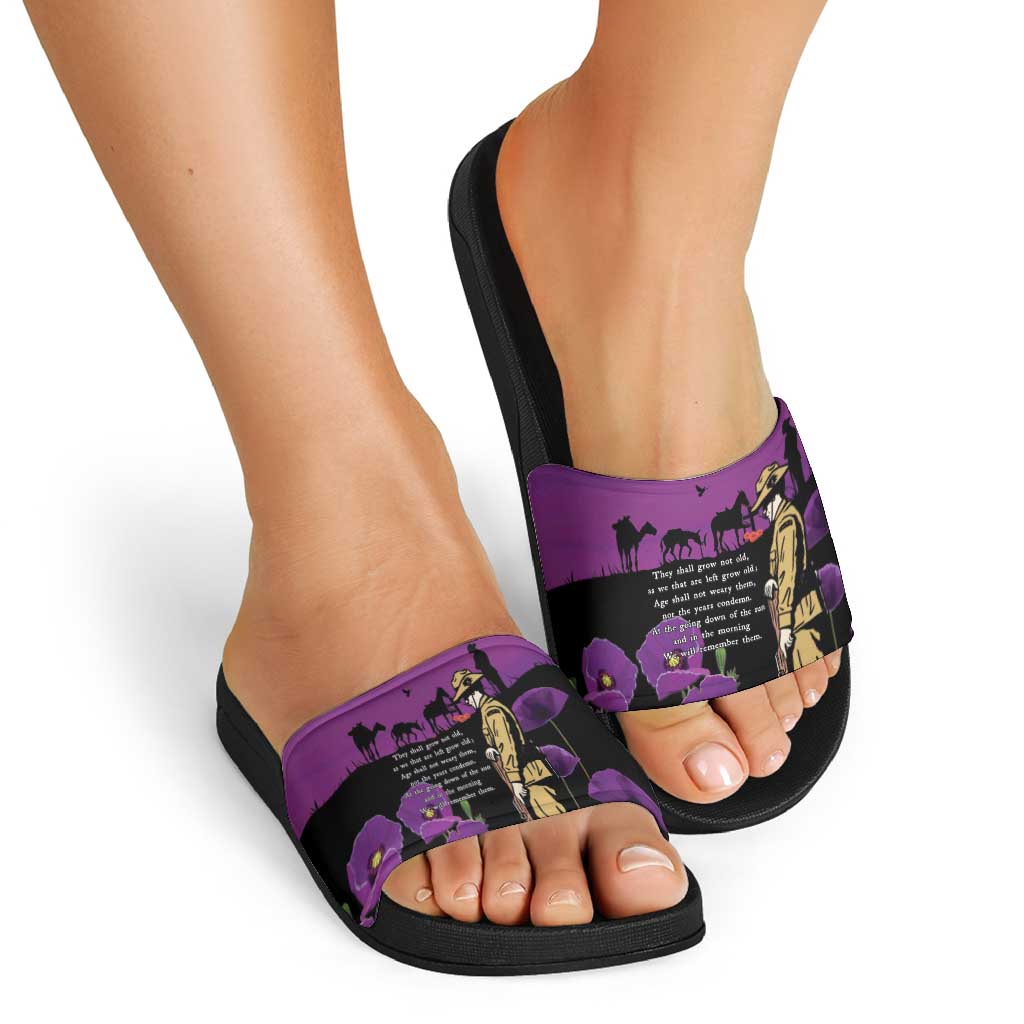 ANZAC Soldier and War Animals Slide Sandals We Will Remember Them LT15 - Polynesian Pride