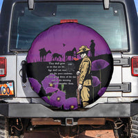 ANZAC Soldier and War Animals Spare Tire Cover We Will Remember Them LT15 Purple - Polynesian Pride