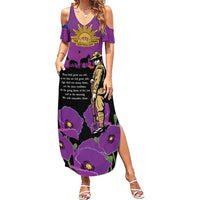ANZAC Soldier and War Animals Summer Maxi Dress We Will Remember Them LT15 Women Purple - Polynesian Pride
