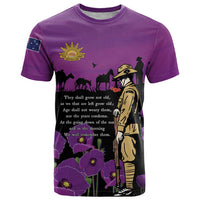 ANZAC Soldier and War Animals T Shirt We Will Remember Them LT15 Purple - Polynesian Pride