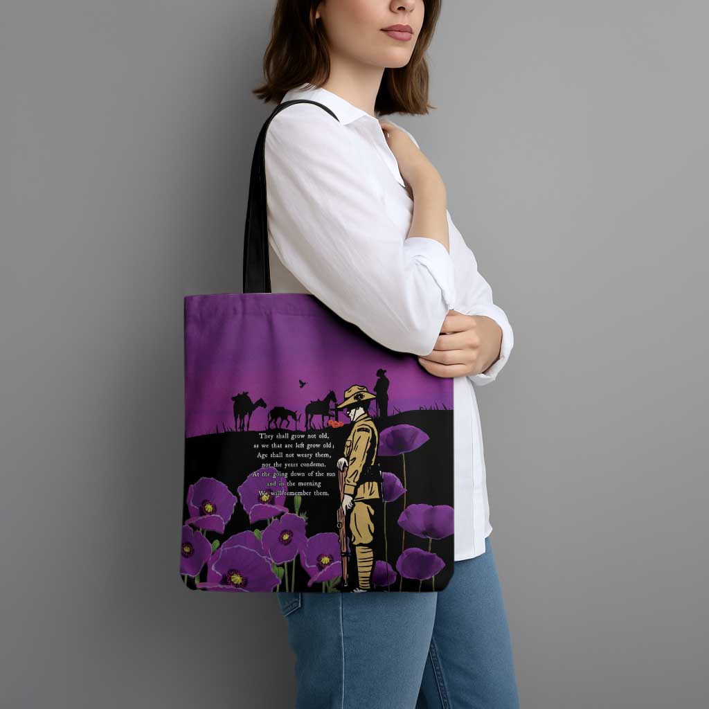 ANZAC Soldier and War Animals Tote Bag We Will Remember Them LT15 - Polynesian Pride
