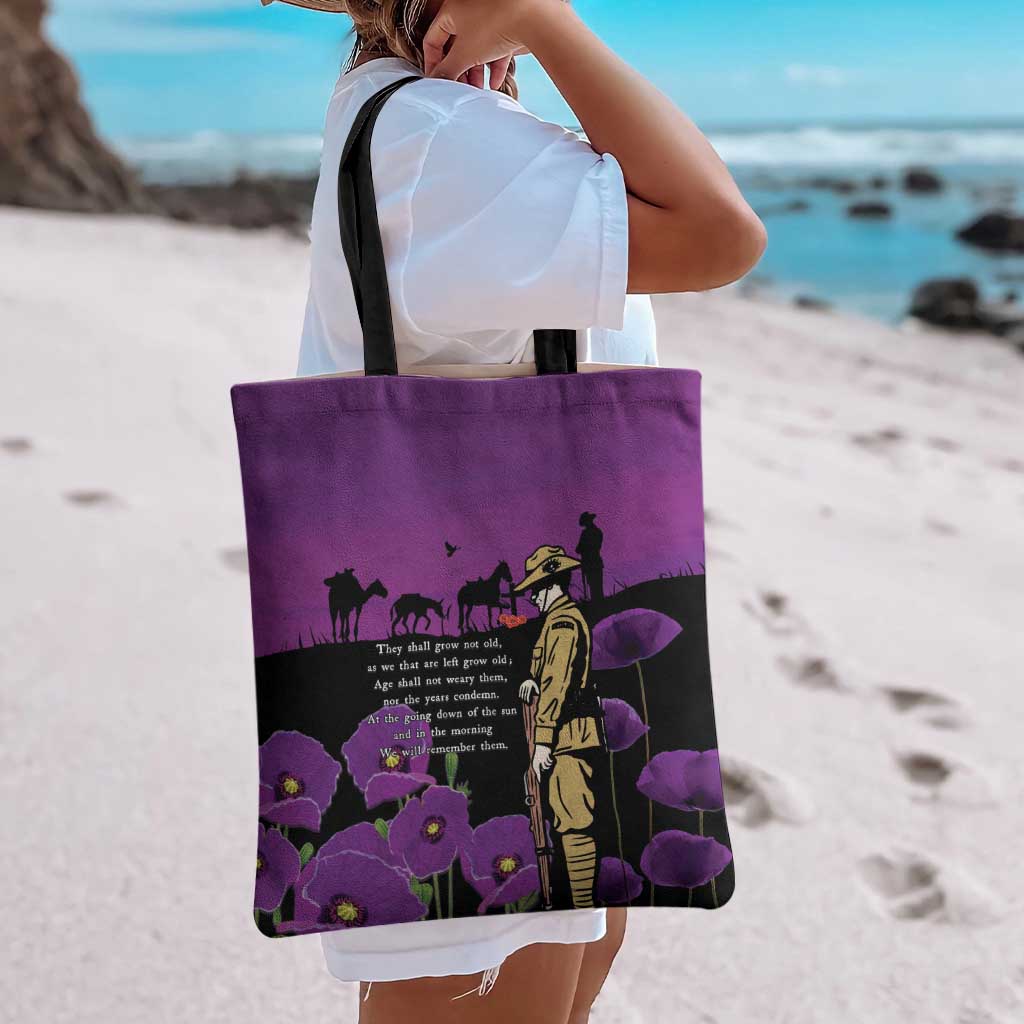 ANZAC Soldier and War Animals Tote Bag We Will Remember Them LT15 - Polynesian Pride
