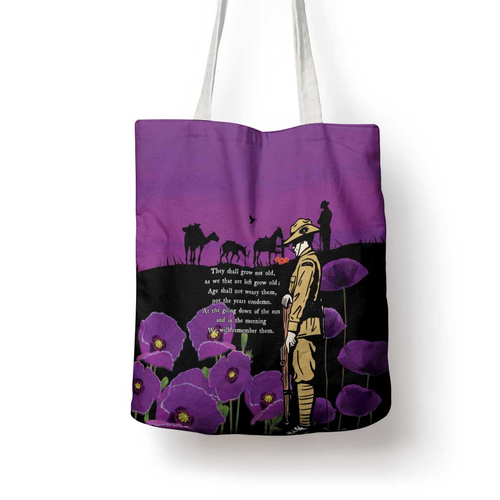 ANZAC Soldier and War Animals Tote Bag We Will Remember Them LT15 - Polynesian Pride