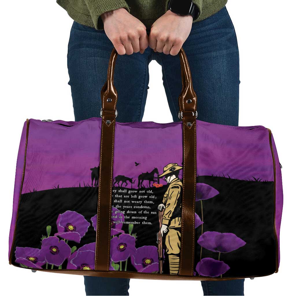 ANZAC Soldier and War Animals Travel Bag We Will Remember Them