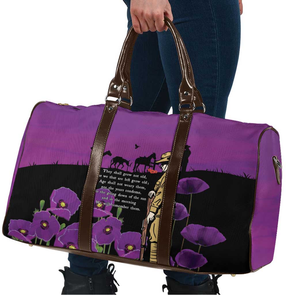 ANZAC Soldier and War Animals Travel Bag We Will Remember Them