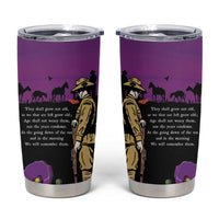 ANZAC Soldier and War Animals Tumbler Cup We Will Remember Them LT15 Purple - Polynesian Pride