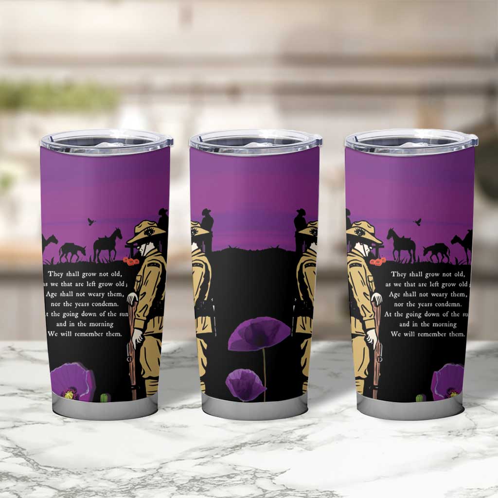 ANZAC Soldier and War Animals Tumbler Cup We Will Remember Them LT15 - Polynesian Pride