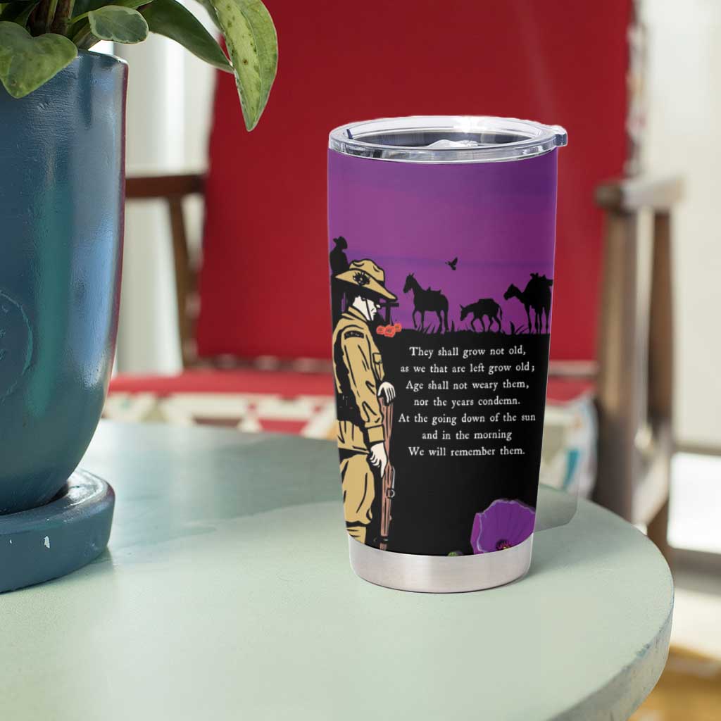 ANZAC Soldier and War Animals Tumbler Cup We Will Remember Them LT15 - Polynesian Pride