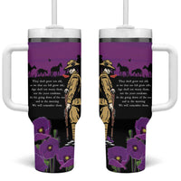 ANZAC Soldier and War Animals Tumbler With Handle We Will Remember Them LT15 One Size: 40 oz Purple - Polynesian Pride