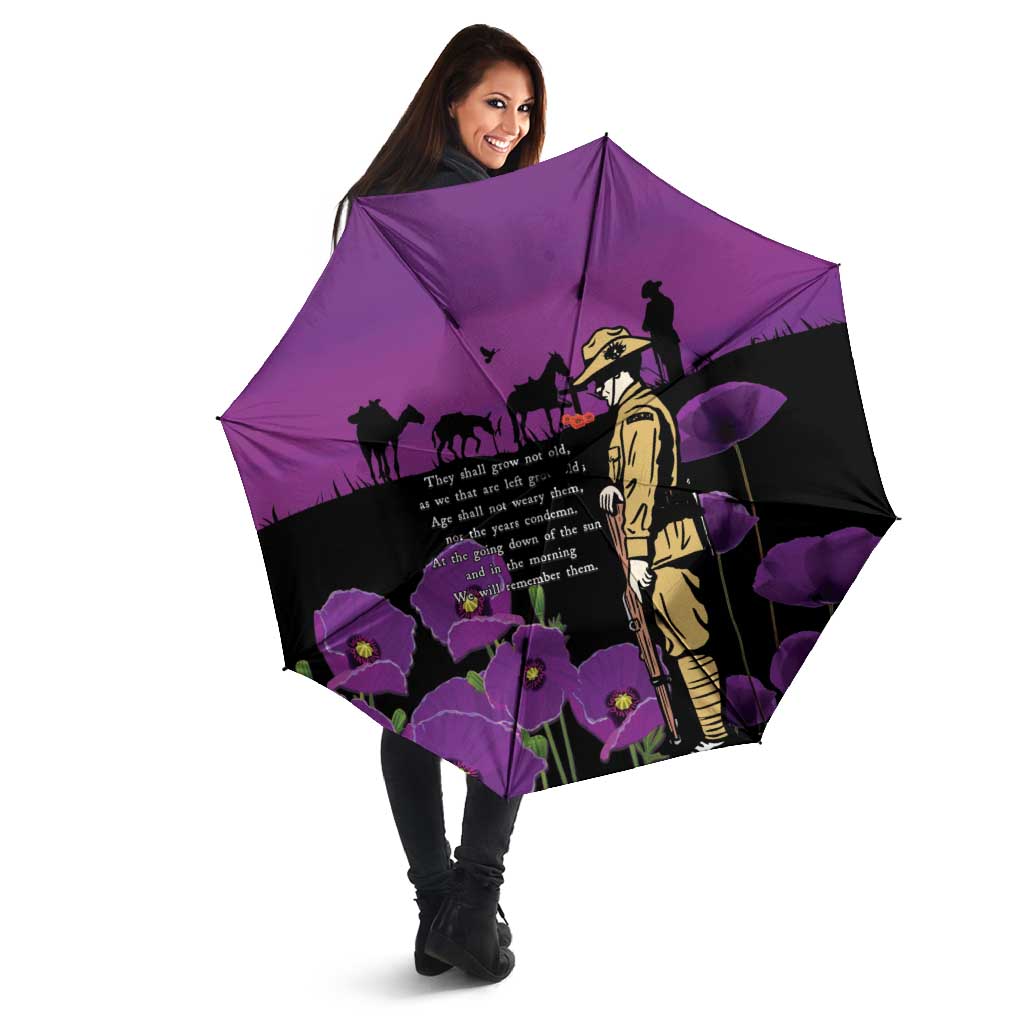 ANZAC Soldier and War Animals Umbrella We Will Remember Them LT15 - Polynesian Pride
