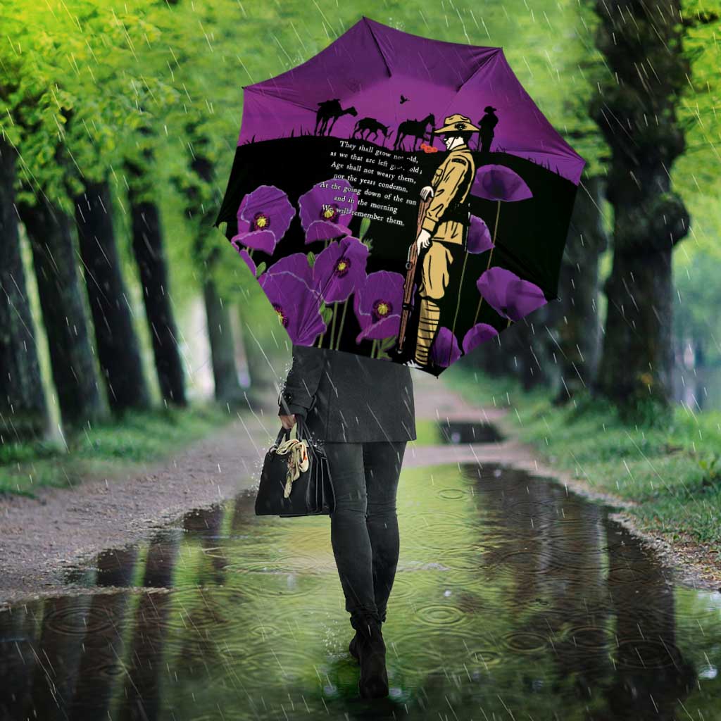 ANZAC Soldier and War Animals Umbrella We Will Remember Them LT15 - Polynesian Pride