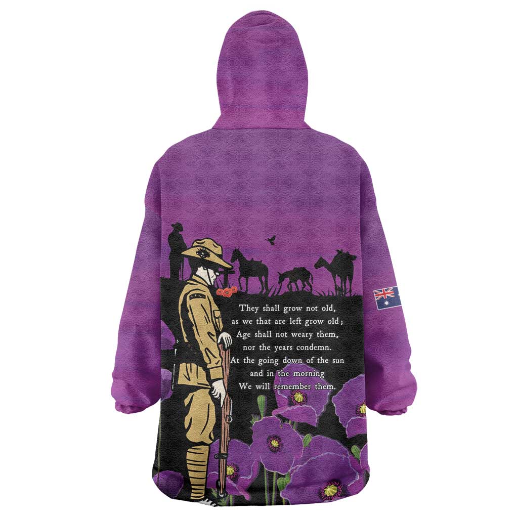 ANZAC Soldier and War Animals Wearable Blanket Hoodie We Will Remember Them LT15 - Polynesian Pride