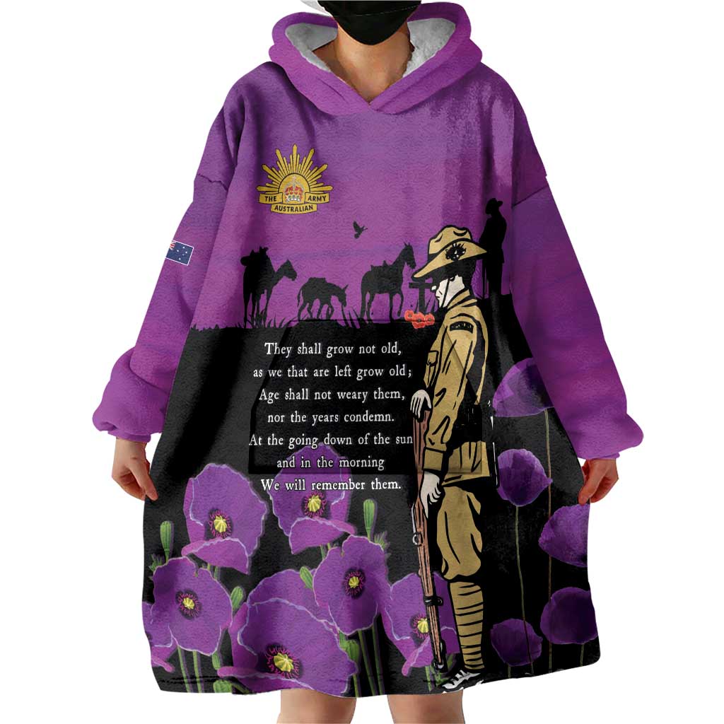 ANZAC Soldier and War Animals Wearable Blanket Hoodie We Will Remember Them LT15 - Polynesian Pride