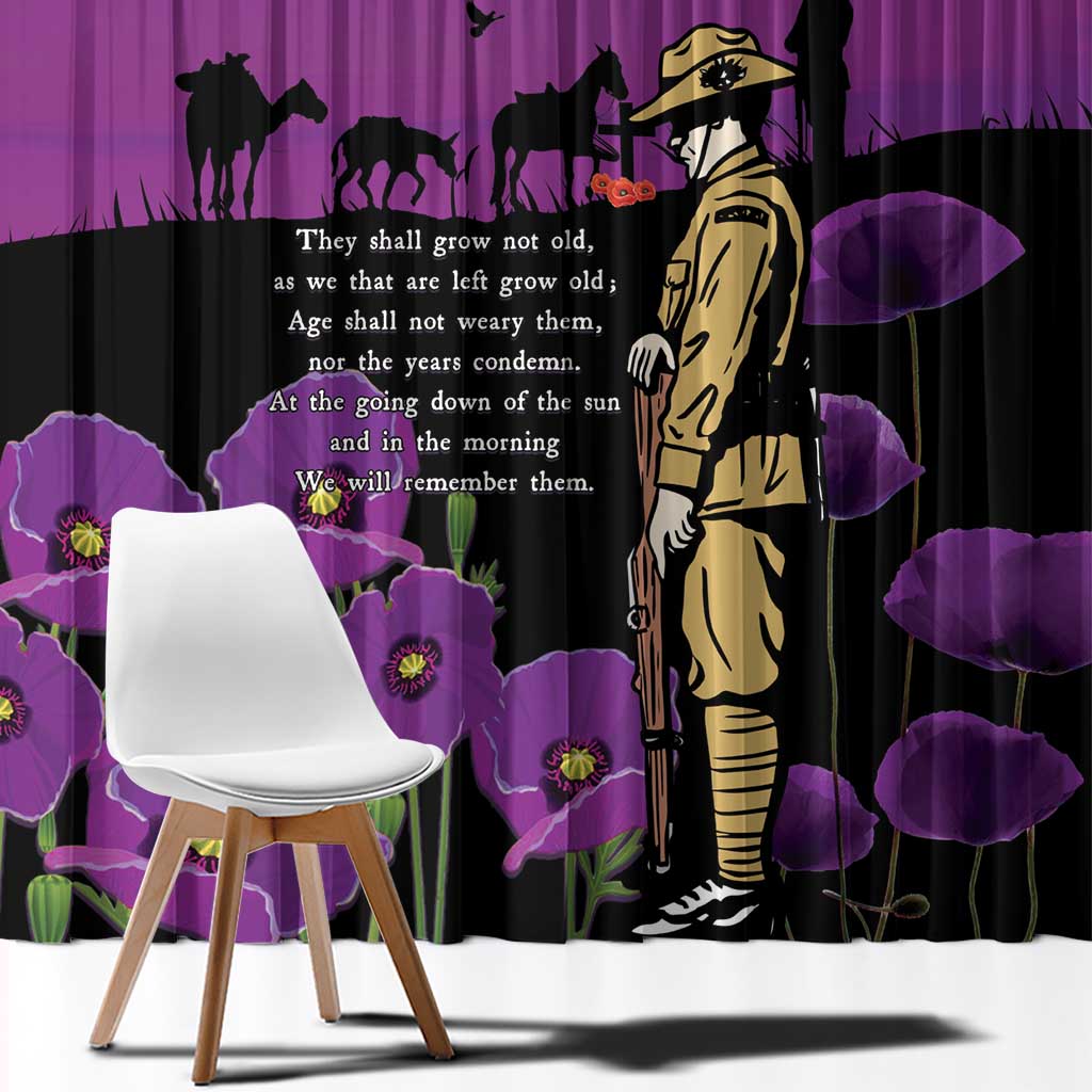 ANZAC Soldier and War Animals Window Curtain We Will Remember Them LT15 - Polynesian Pride