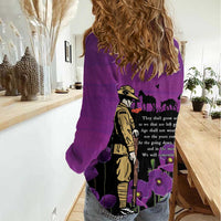 ANZAC Soldier and War Animals Women Casual Shirt We Will Remember Them
