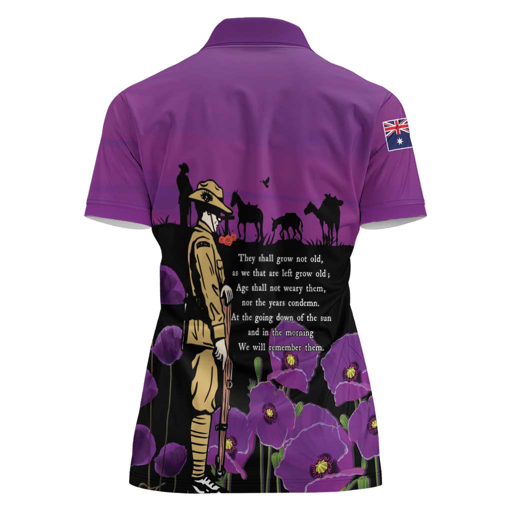 ANZAC Soldier and War Animals Women Polo Shirt - We Will Remember Them LT15 - Polynesian Pride