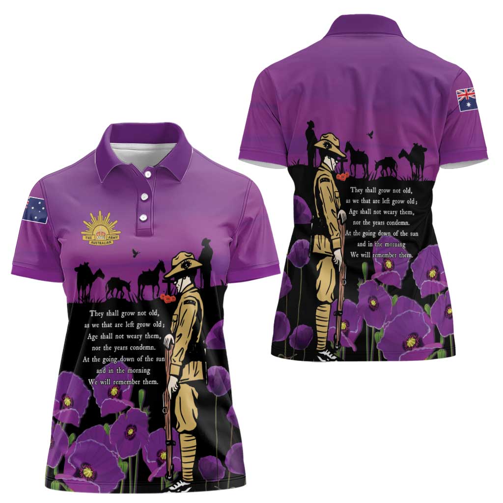 ANZAC Soldier and War Animals Women Polo Shirt - We Will Remember Them LT15 - Polynesian Pride