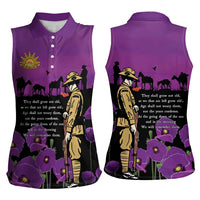 ANZAC Soldier and War Animals Women Sleeveless Polo Shirt We Will Remember Them LT15 - Polynesian Pride
