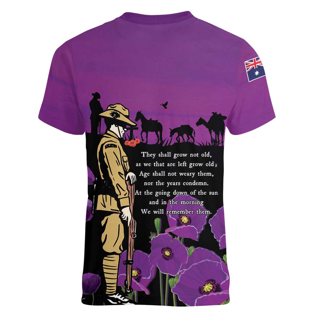ANZAC Soldier and War Animals Women V-Neck T-Shirt We Will Remember Them LT15 - Polynesian Pride