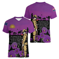 ANZAC Soldier and War Animals Women V-Neck T-Shirt We Will Remember Them LT15 - Polynesian Pride