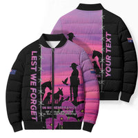 Personalised ANZAC War Animals Bomber Puffer Jacket Lest We Forget Memorial LT15 - Polynesian Pride
