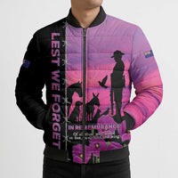 Personalised ANZAC War Animals Bomber Puffer Jacket Lest We Forget Memorial LT15 - Polynesian Pride