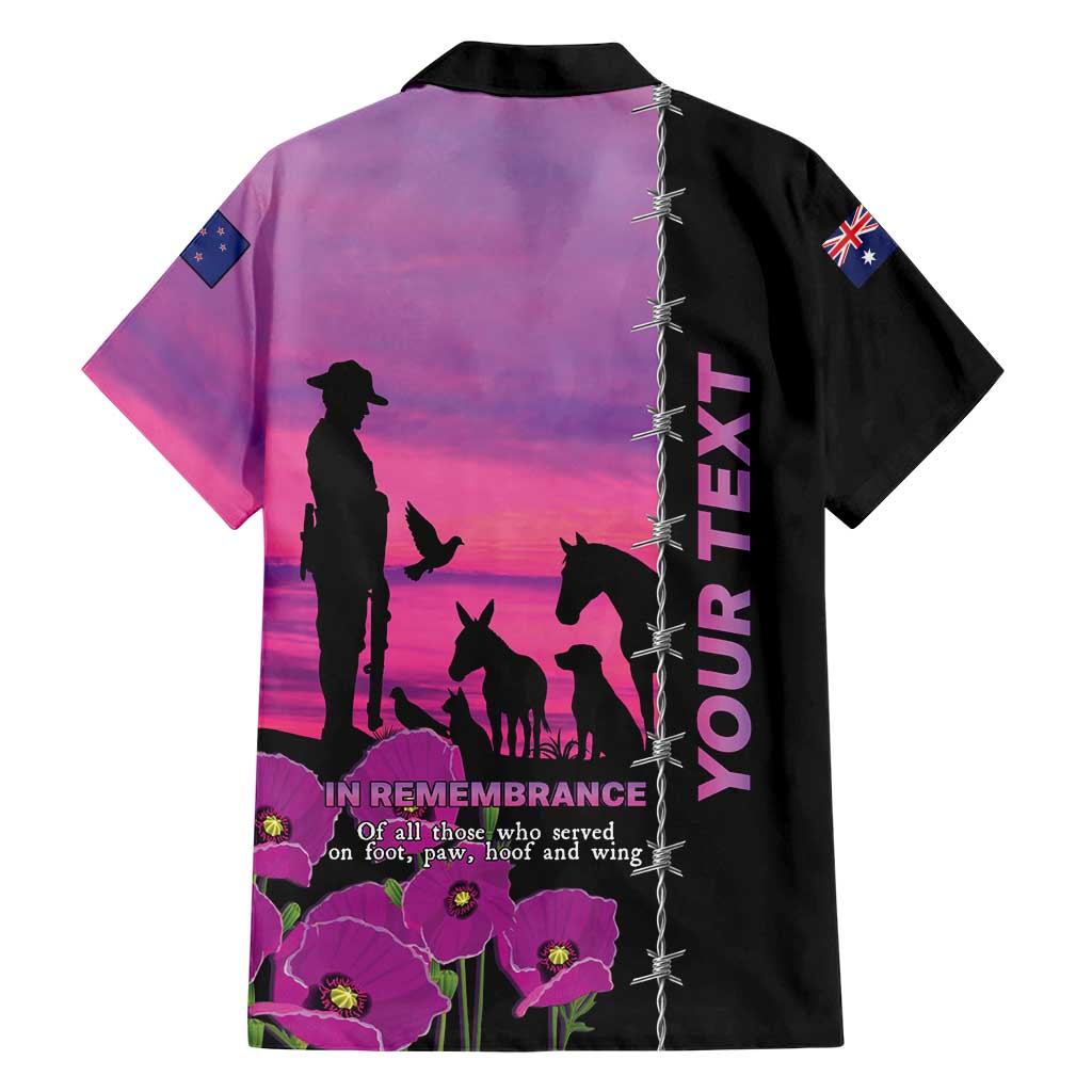 Personalised ANZAC War Animals Hawaiian Shirt Lest We Forget Memorial