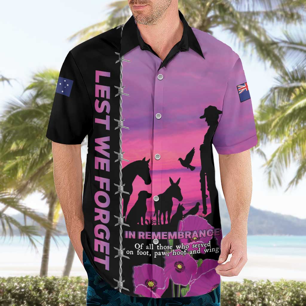 Personalised ANZAC War Animals Hawaiian Shirt Lest We Forget Memorial