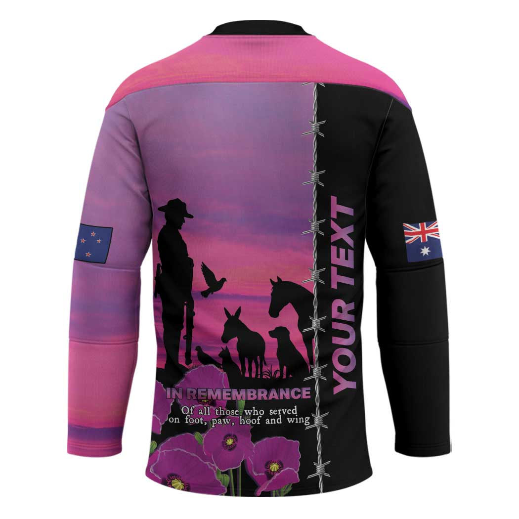 Personalised ANZAC War Animals Hockey Jersey Lest We Forget Memorial LT15 - Polynesian Pride