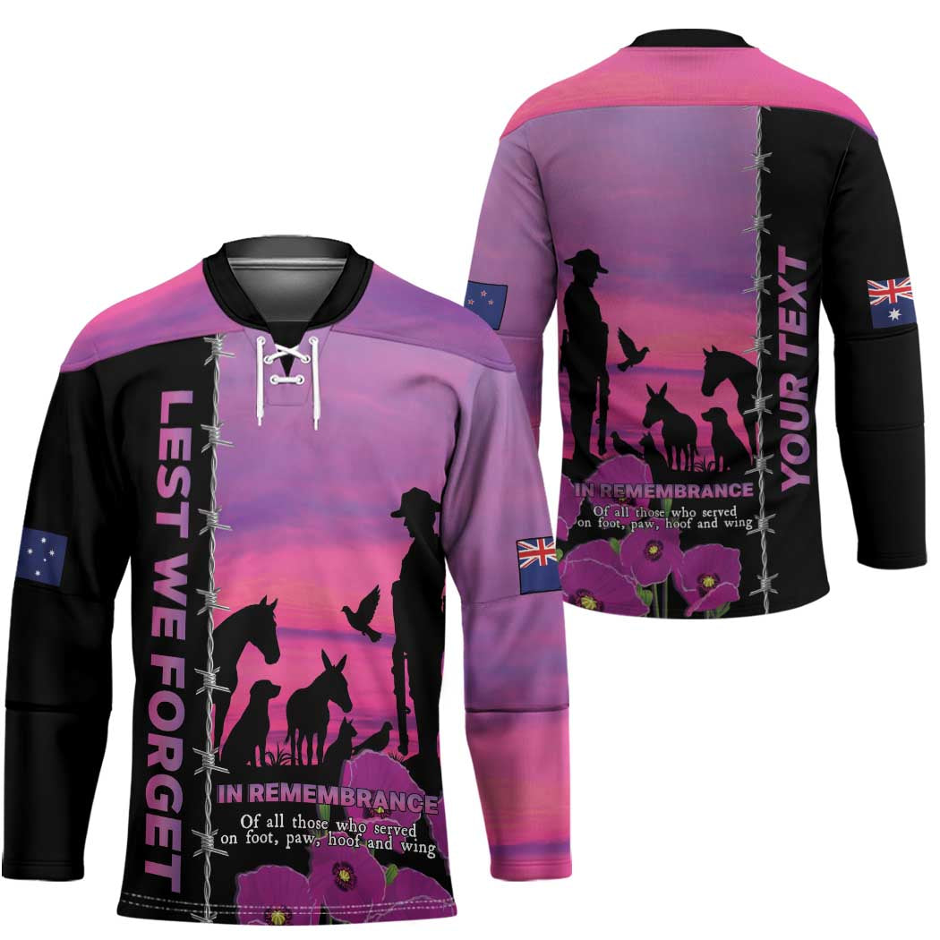 Personalised ANZAC War Animals Hockey Jersey Lest We Forget Memorial LT15 - Polynesian Pride