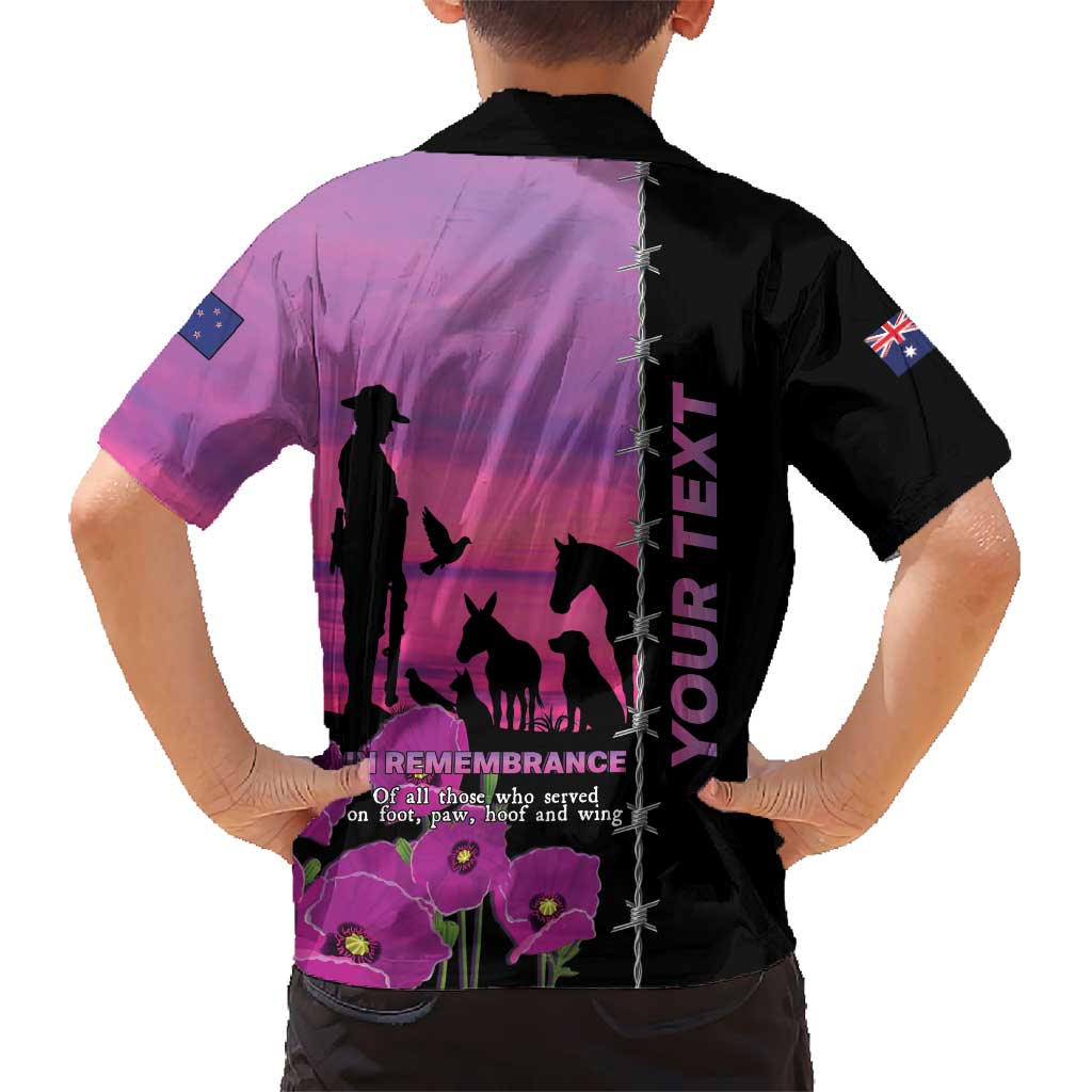 Personalised ANZAC War Animals Kid Hawaiian Shirt Lest We Forget Memorial LT15 - Polynesian Pride