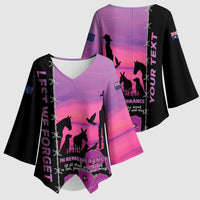Personalised ANZAC War Animals Kimono Sleeve Blouse Lest We Forget Memorial LT15 - Polynesian Pride