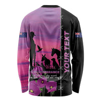 Personalised ANZAC War Animals Long Sleeve Shirt Lest We Forget Memorial LT15 - Polynesian Pride