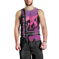 Personalised ANZAC War Animals Men Tank Top Lest We Forget Memorial LT15 - Polynesian Pride