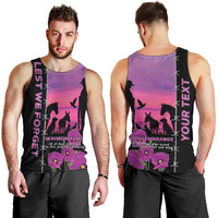 Personalised ANZAC War Animals Men Tank Top Lest We Forget Memorial LT15 - Polynesian Pride
